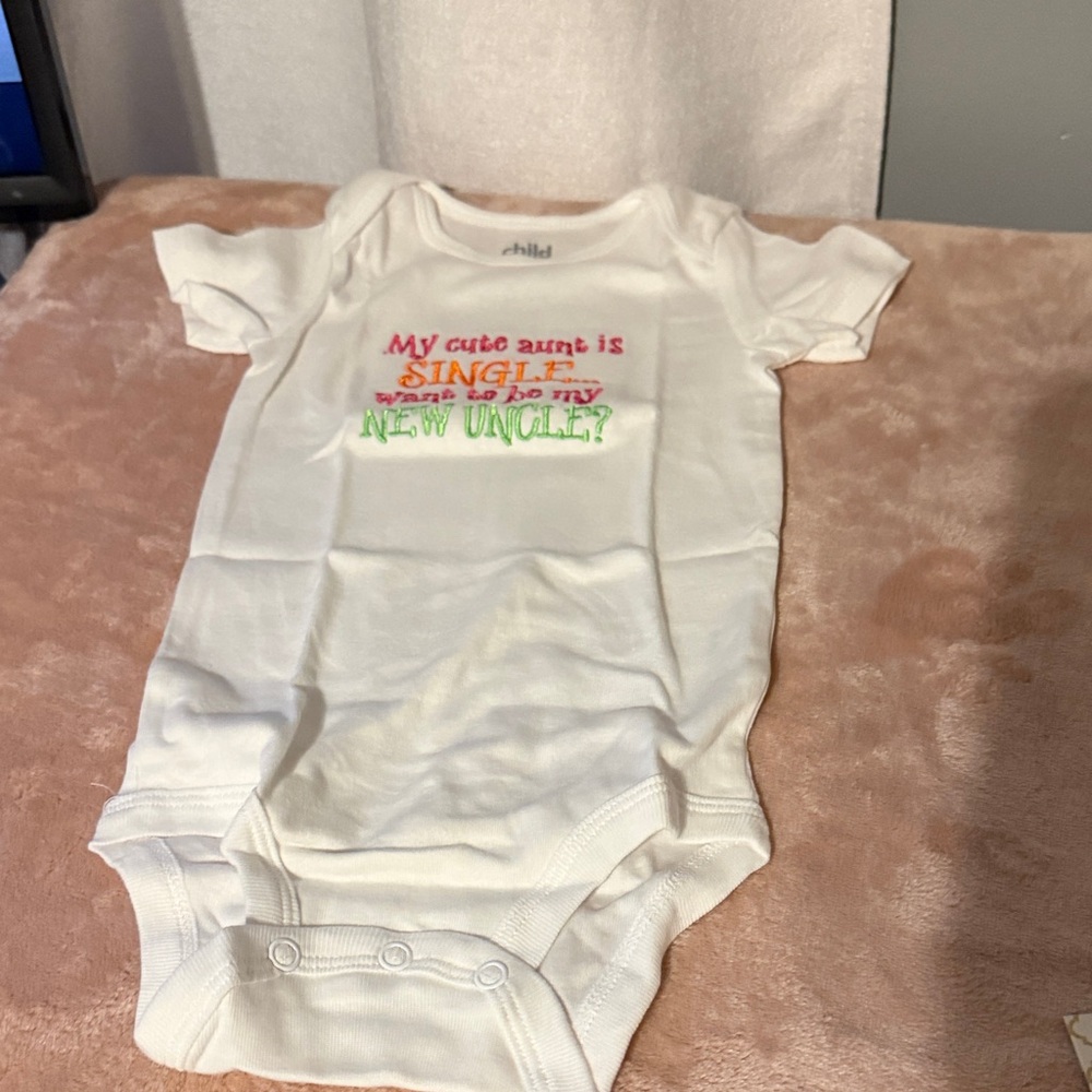 Carter's White Baby Bodysuit with Multicolor Text